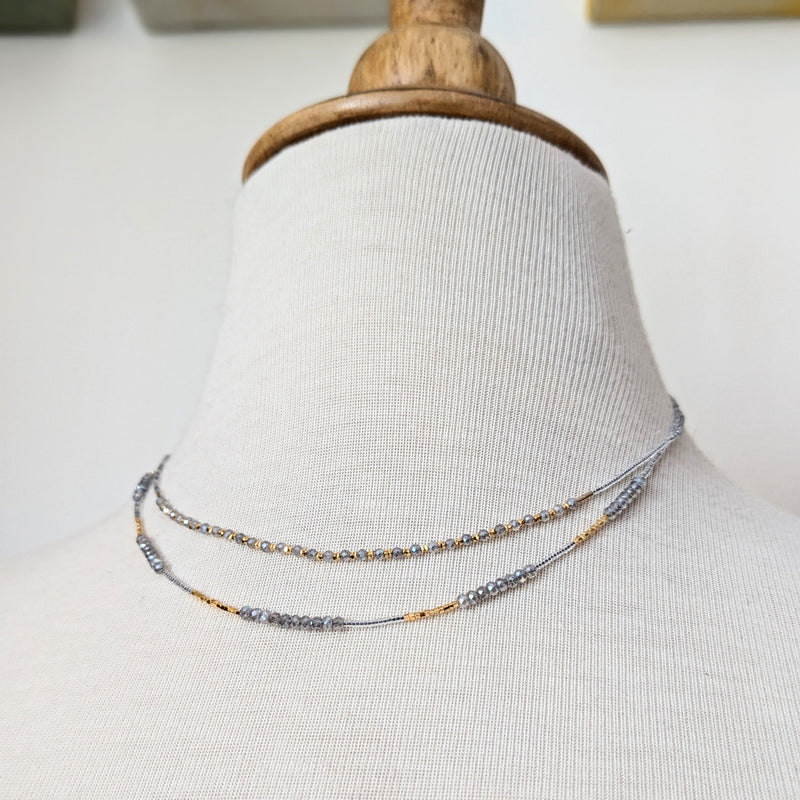 debbie fisher jewelry labradorite gold vermeil seed beaded necklace handmade NYC Boston Sowa gift shop store boutique 