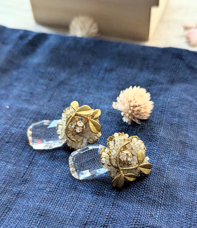 Monshiro Jewelry Japanese design floral nature inspired brass glass vintage handmade shop Boston sowa gift store boutique