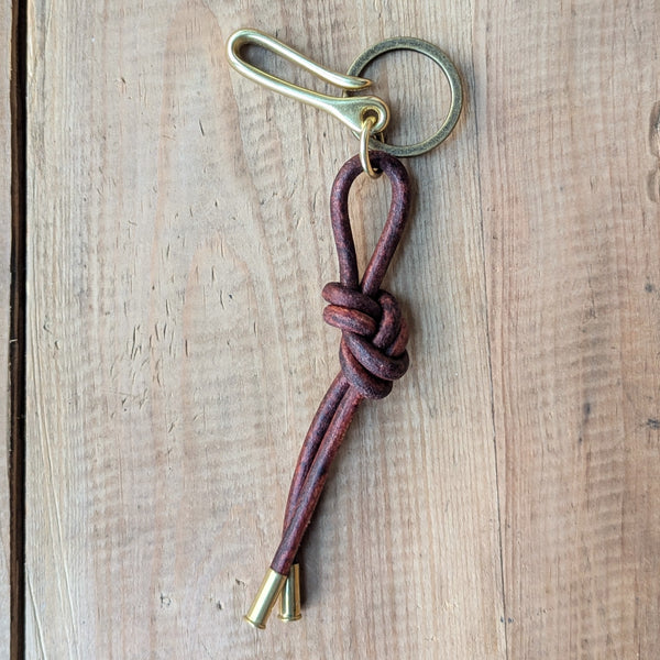 Leather knot key chains gift for him unisex gift shop boston sowa boutique

