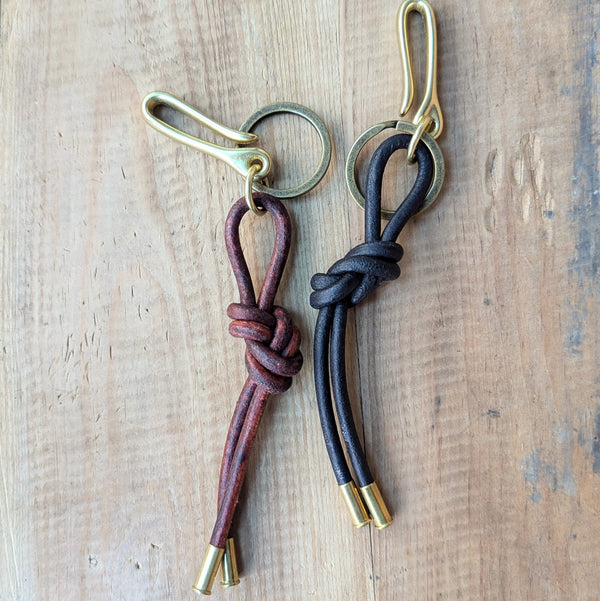 Leather knot key chains gift for him unisex gift shop boston sowa boutique

