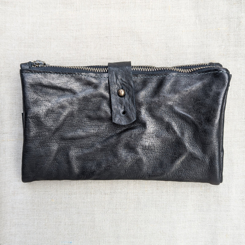 Stitch and Tickle handmade leather wallet clutch washed lamb leatherwork leather goods gift shop boston sowa boutique 