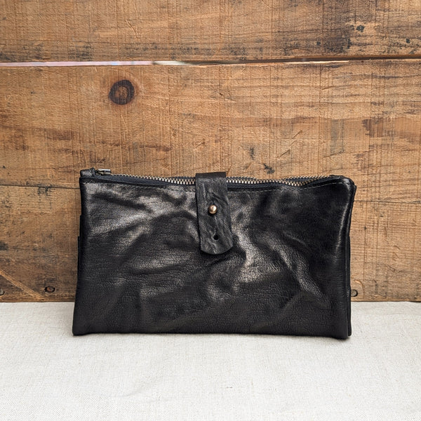 Stitch and Tickle handmade leather wallet clutch washed lamb leatherwork leather goods gift shop boston sowa boutique 