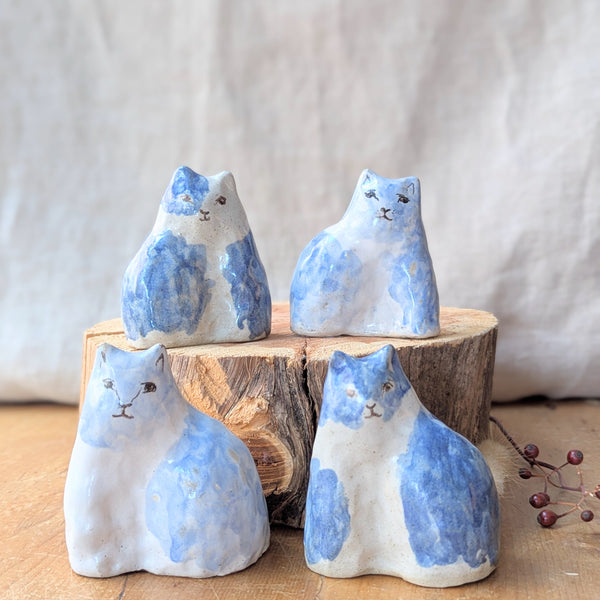 Pinched Fat Cat ceramic sculpture by Charlotte Salt sowa Boston small business gift shop boutique store