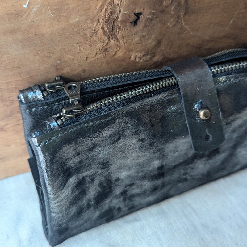 Stitch and Tickle handmade leather wallet clutch washed lamb leatherwork leather goods gift shop boston sowa boutique

