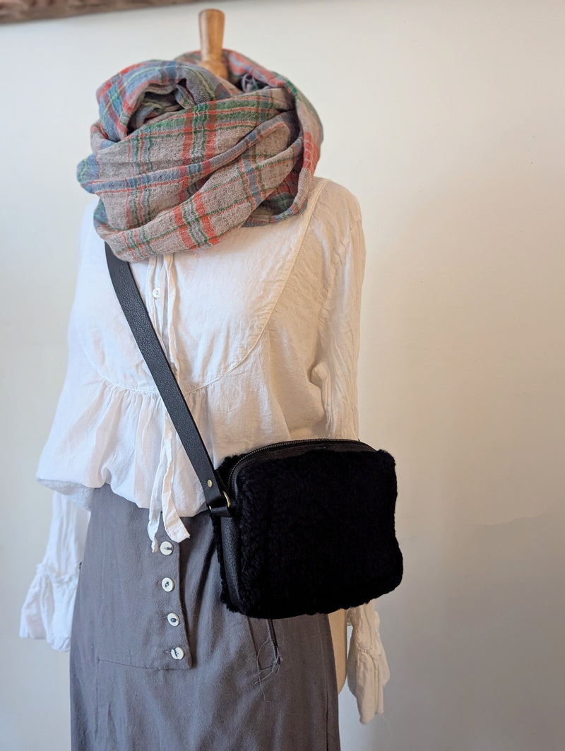 shearling bag purse pocketbook made in boston leather shop sowa gift shop 