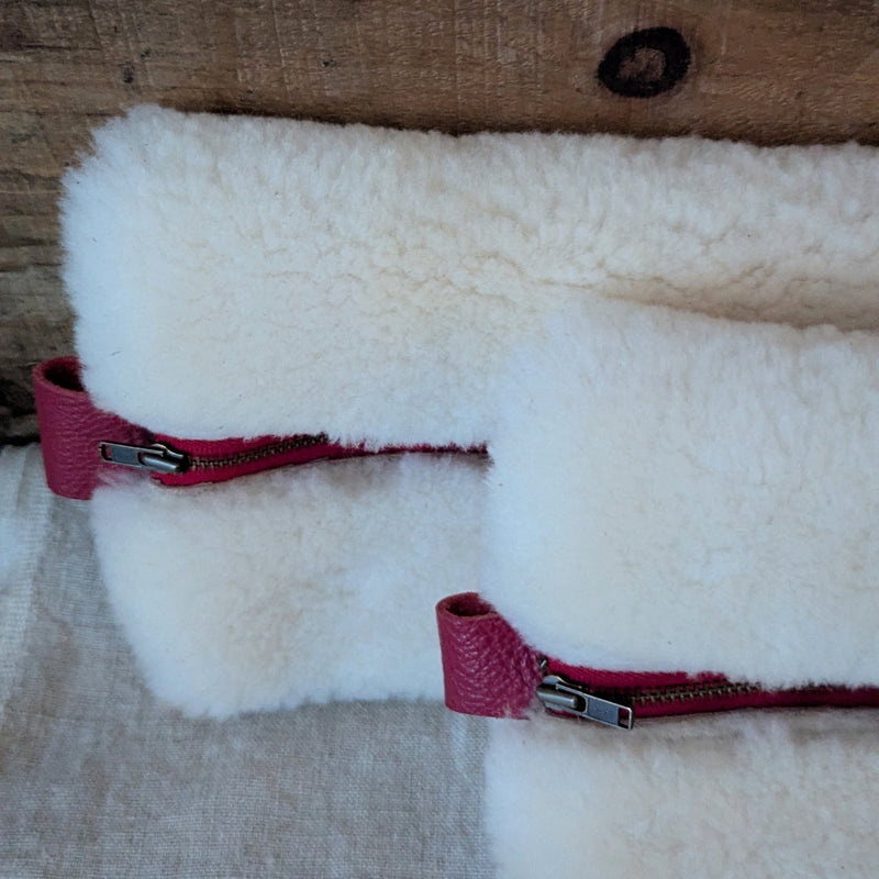 shearling pouches handmade leather gift shop sowa boston 