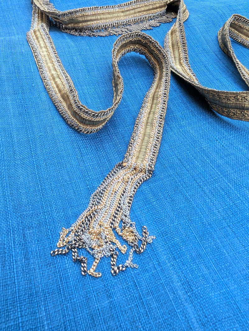 Long Scarf Necklace - Antique Gold