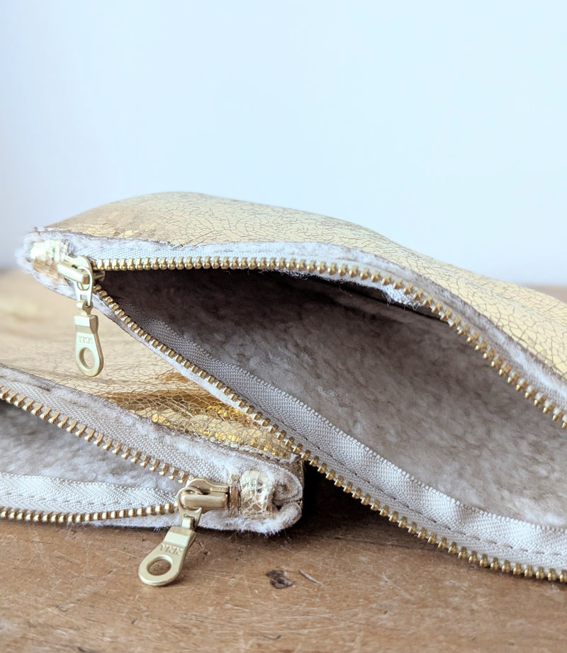 small wool shearling pouches eyewear eyeglass case travel pouch handmade leather gift shop sowa boston 