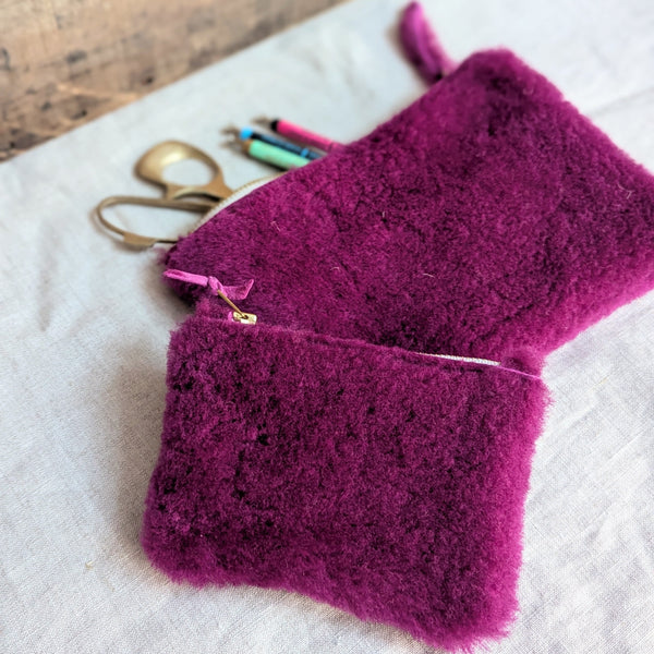 Shearling Pouch handmade gift shop sowa boston