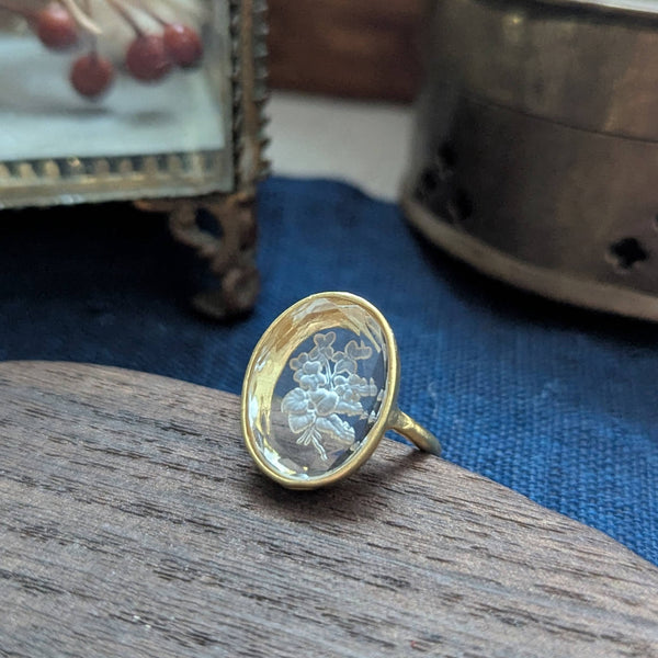 Viola Etched Glass Ring