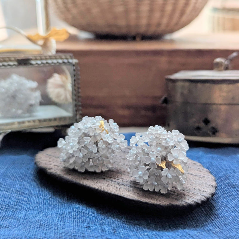 Beaded Hydrangea Earrings