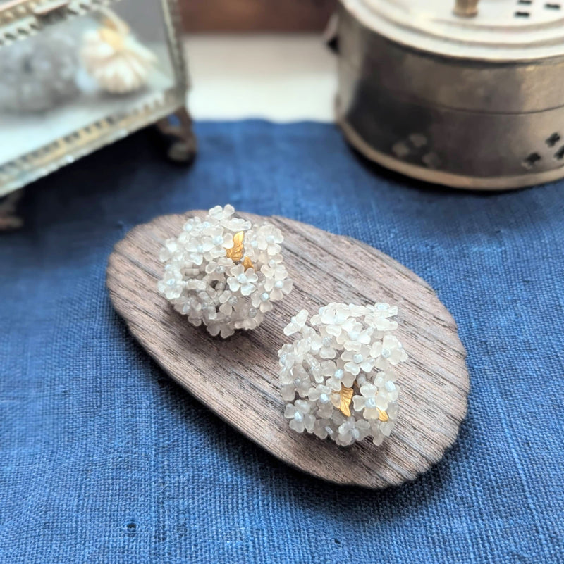 Beaded Hydrangea Earrings