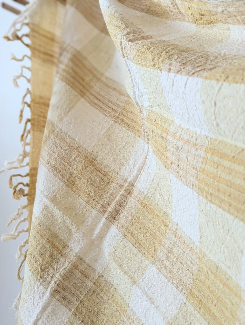 Auntie Oti hand woven khadi cotton kitchen towel natural dye checker gingham handmade shop Boston sowa gift store boutique