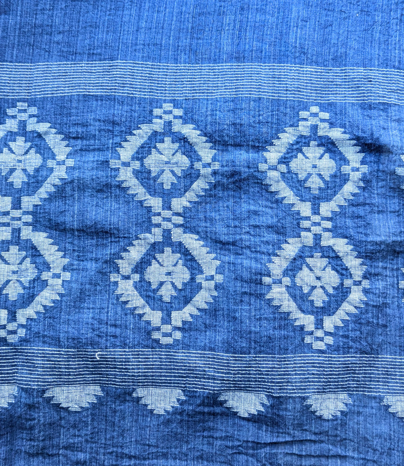 Auntie Oti Indian Khadi jamdani handmade woven indigo muslin cotton scarf shop Boston sowa boutique gift store handmade