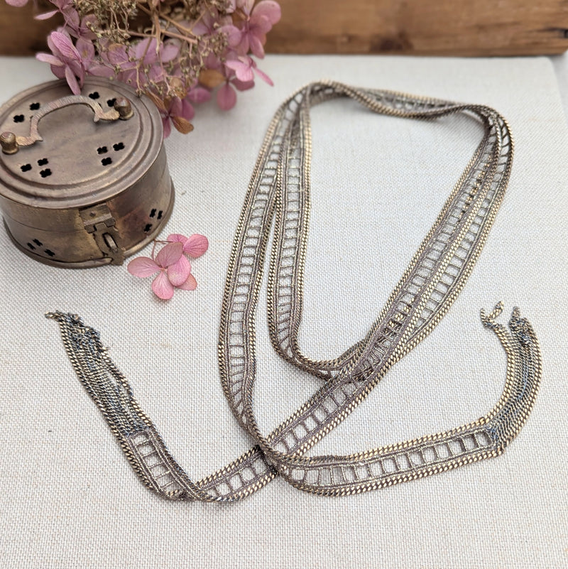 Long Scarf Necklace - Antique Gold