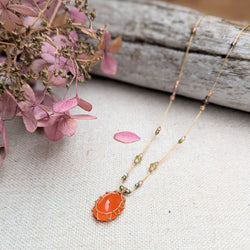 Tibetan macrame necklace carnelian crystal stone jewelry shop boston sowa gift store 