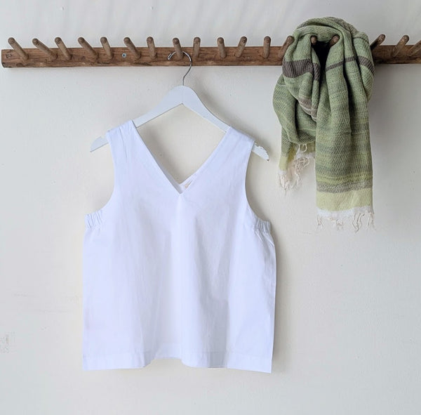 Beaumont organic cotton azure poplin tank vest top spring summer shop Boston sowa boutique gift store