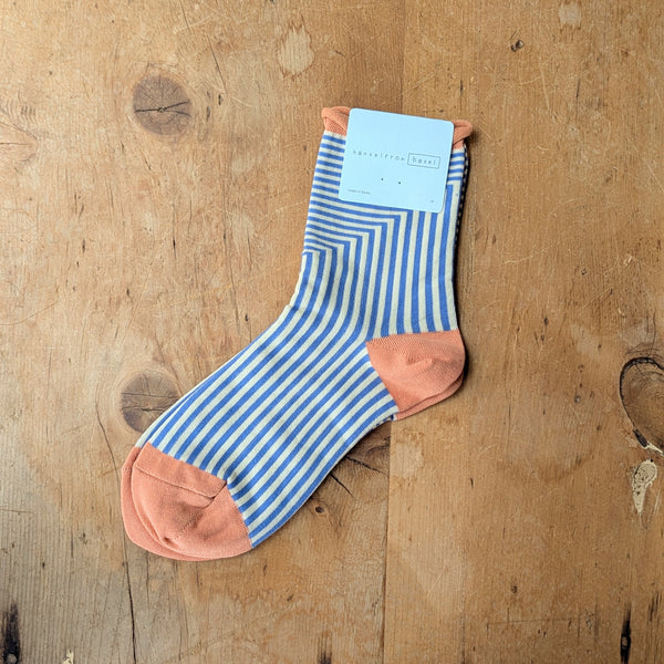 Hansel from Basel Corbusier Blue Stripe Crew Socks shop Boston sowa boutique gift store
