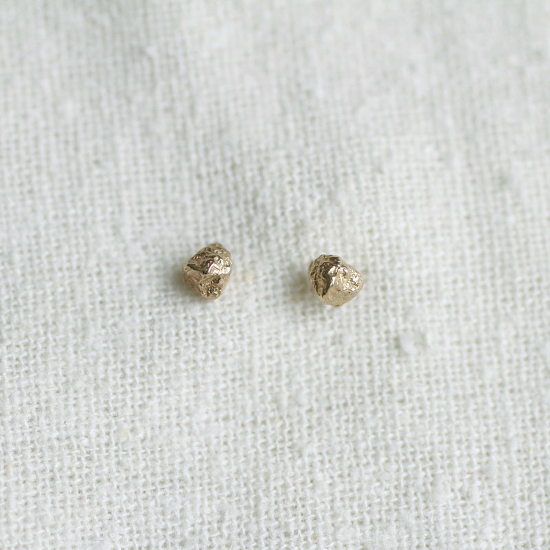 Thicket jewelry Gold Salt Crystal Stud earrings 14k recycled gold handmade in Portland Maine New England shop Boston sowa gift store boutique