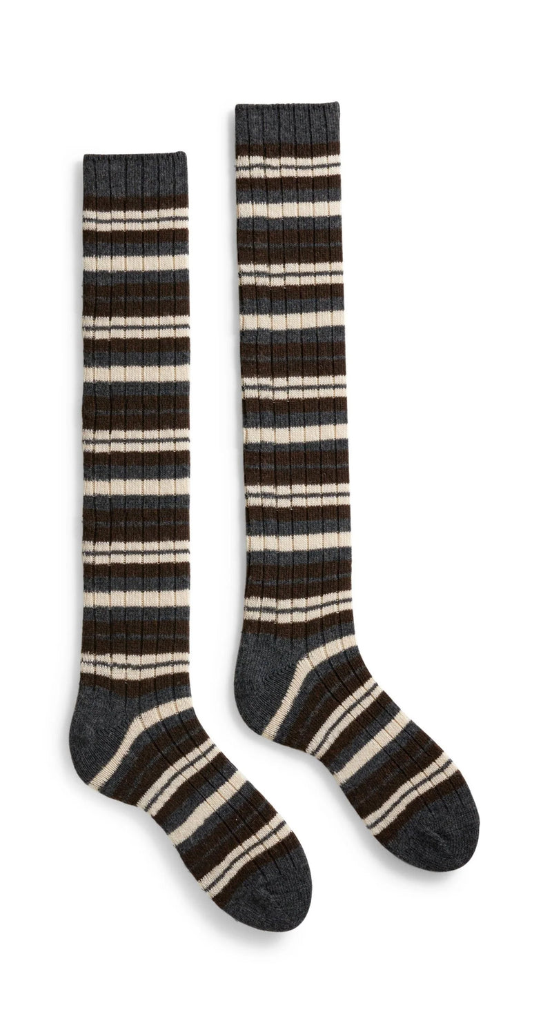 Lisa B. Cashmere Wool Socks striped Boston shop gift store sowa boutique small business