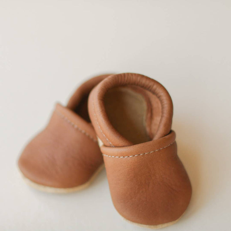 Gender Neutral Baby Mocs- Walnut