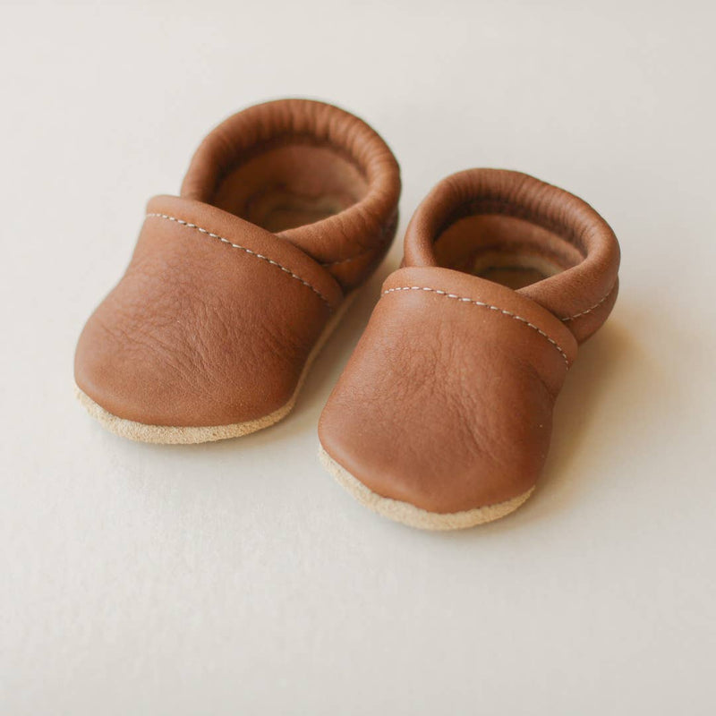 Gender Neutral Baby Mocs- Walnut