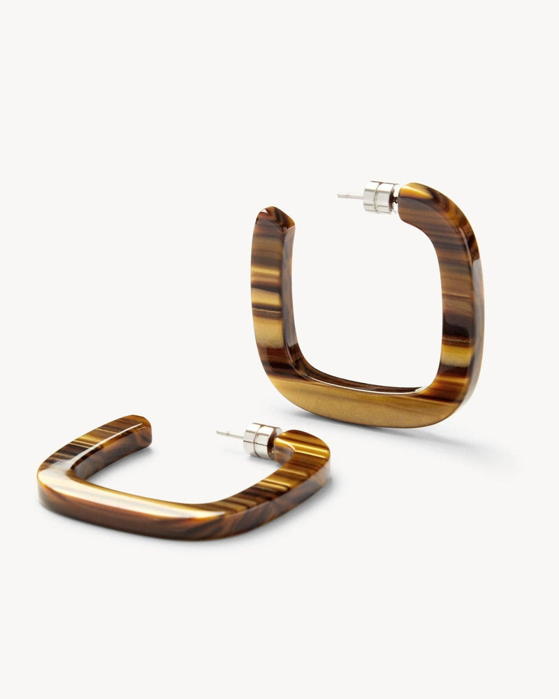 Machete squared hoop earrings handcrafted Italian acetate shop boston sowa gift store boutique 