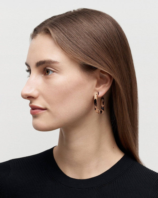 Machete squared hoop earrings handcrafted Italian acetate shop boston sowa gift store boutique 