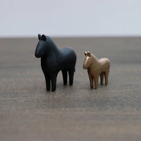 Tiny Japanese Handmade bronze horse sculptures shop boston sowa gift store gifts lucky horse chinese zodiac