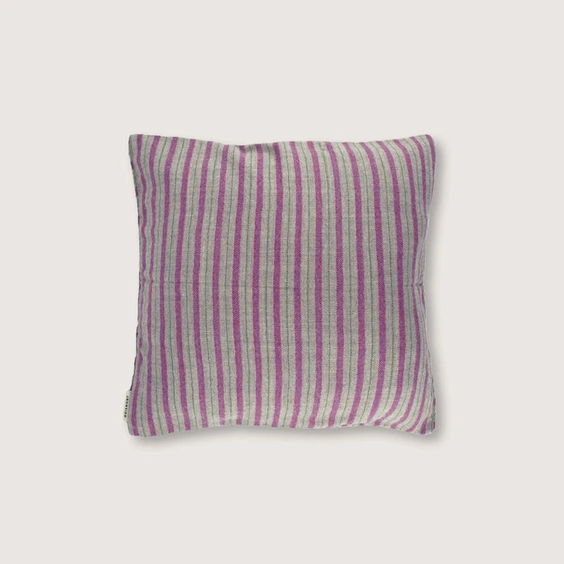 Moismont housse de coussin 80 square cushion cover pillowcase home decor green tea stripe purple green beige France India Handmade Woven Scarf Sowa Boutique Gift Store Shop Boston 