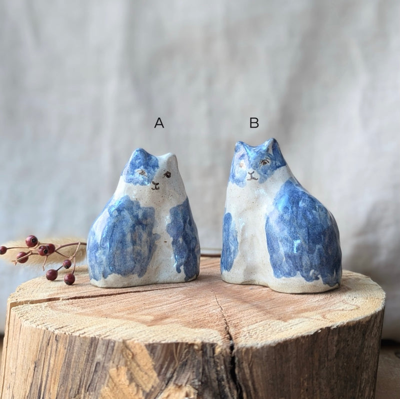 Pinched Fat Cat ceramic sculpture by Charlotte Salt sowa Boston small business gift shop boutique store