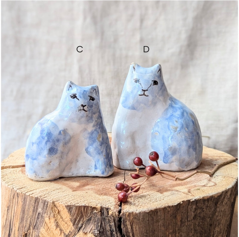 Pinched Fat Cat ceramic sculpture by Charlotte Salt sowa Boston small business gift shop boutique store