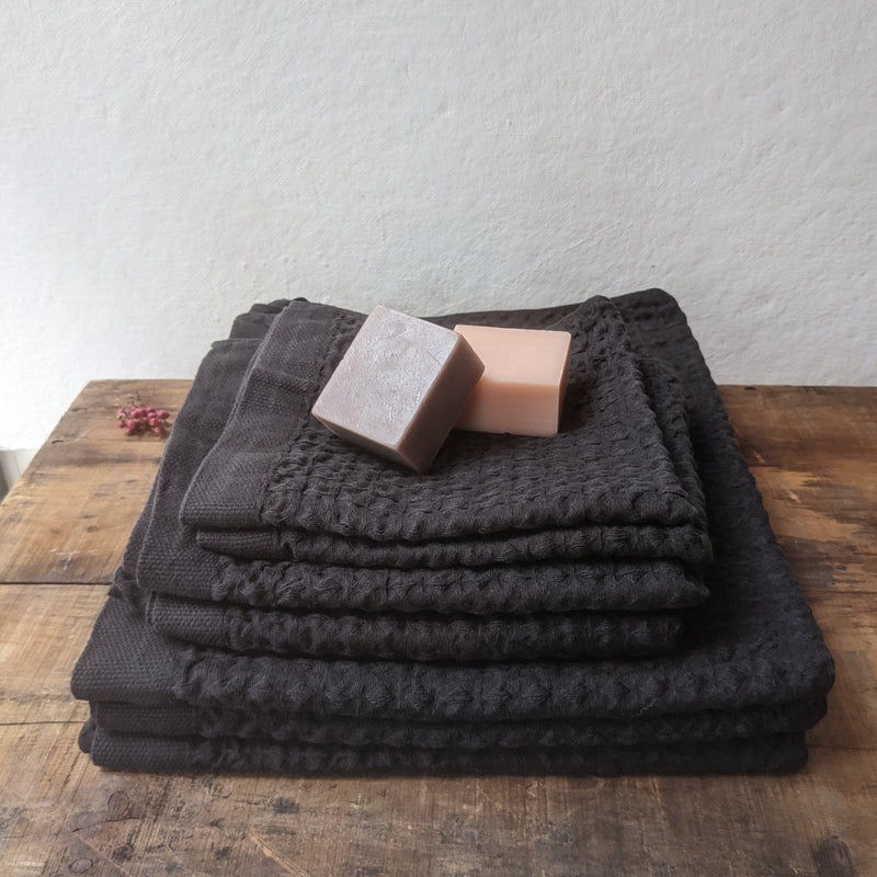 Lattice Linen Imabari Towel Charcoal / Hand Towel (M)